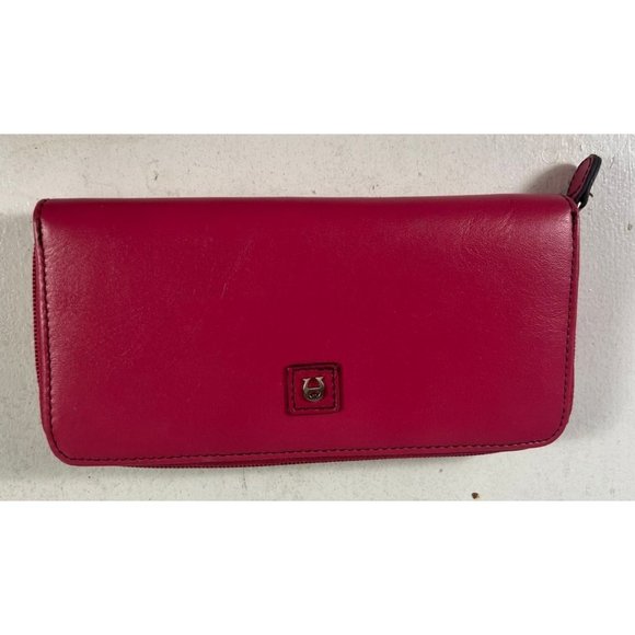 Etienne Agner women's pink leather zip around wallet - Picture 1 of 5